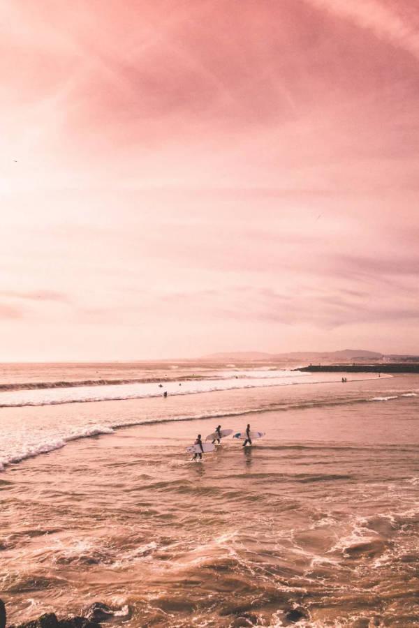 Surfing Pink Summer Background