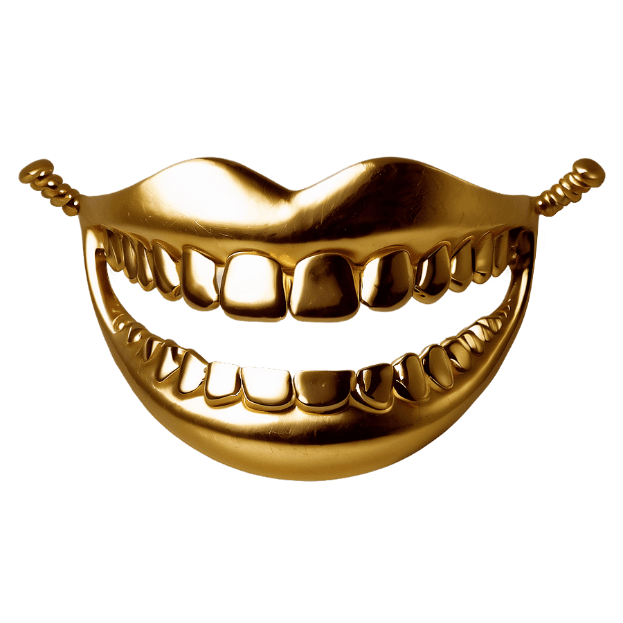 Gold Grill Smile PNG 06272024