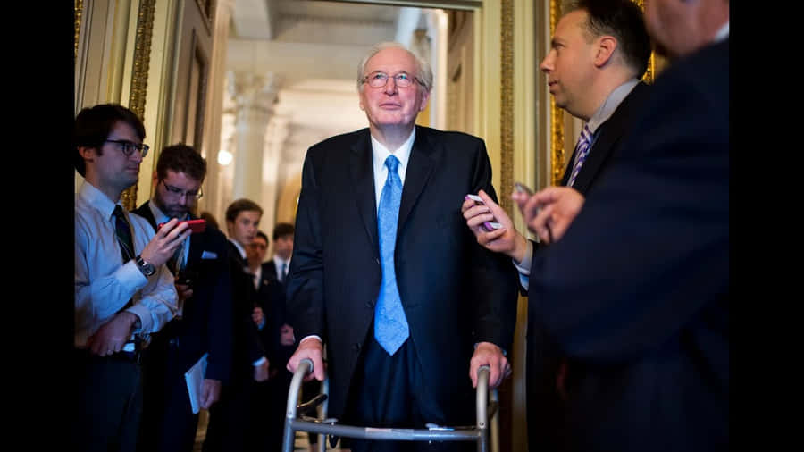 Jay Rockefeller Using Walker