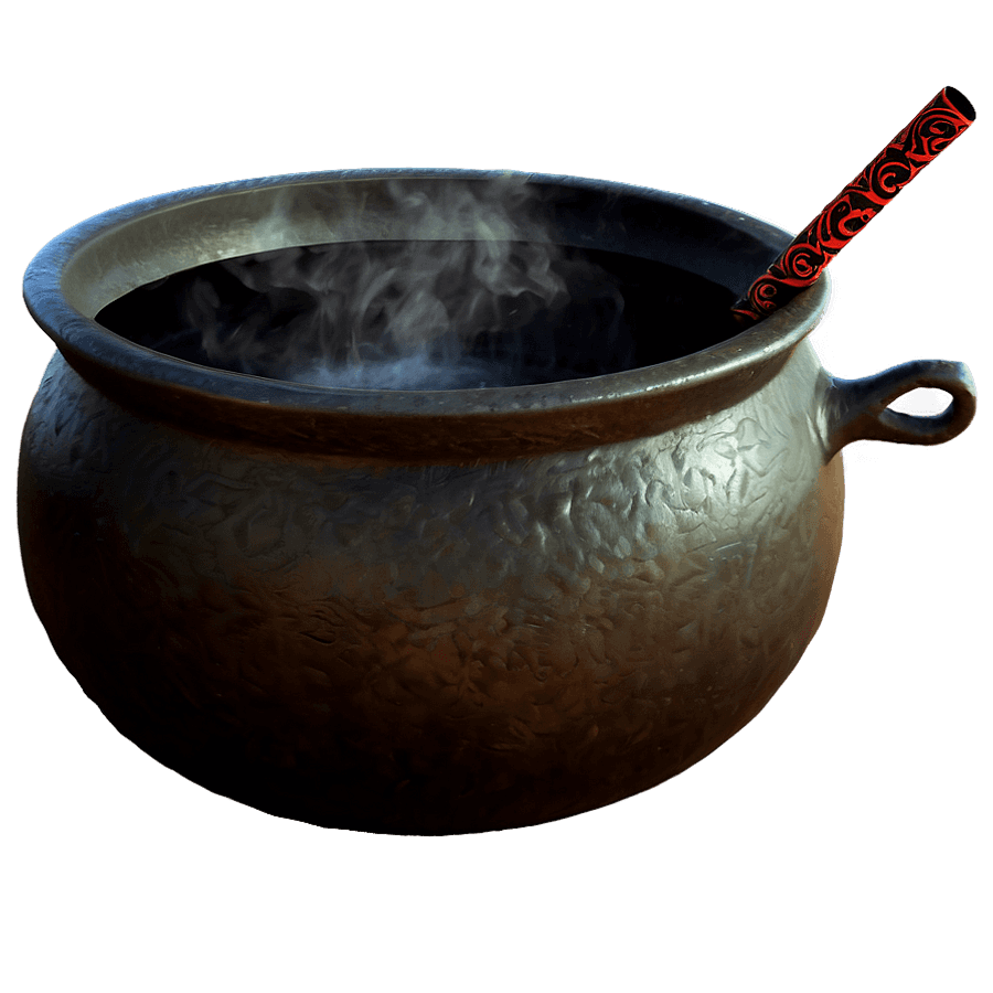 Witch Cauldron with Magical Smoke PNG crb