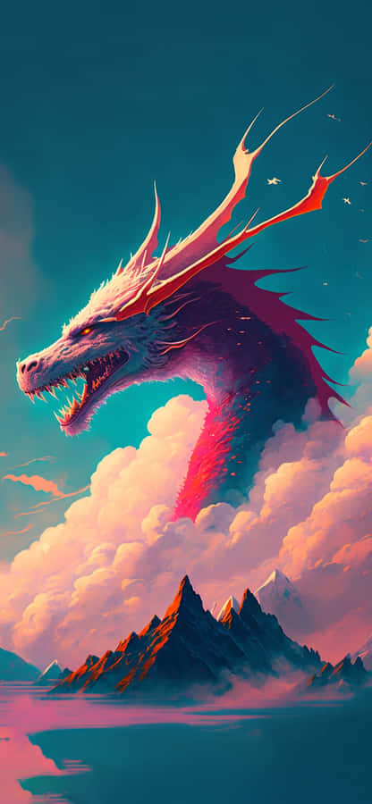 Opera d'Arte di Drago Maestoso nel Cielo