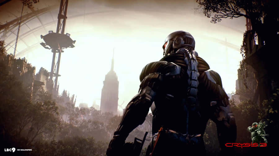 "Udforskde majestætiske bylandskaber, som er vist i videospillet Crysis 3"