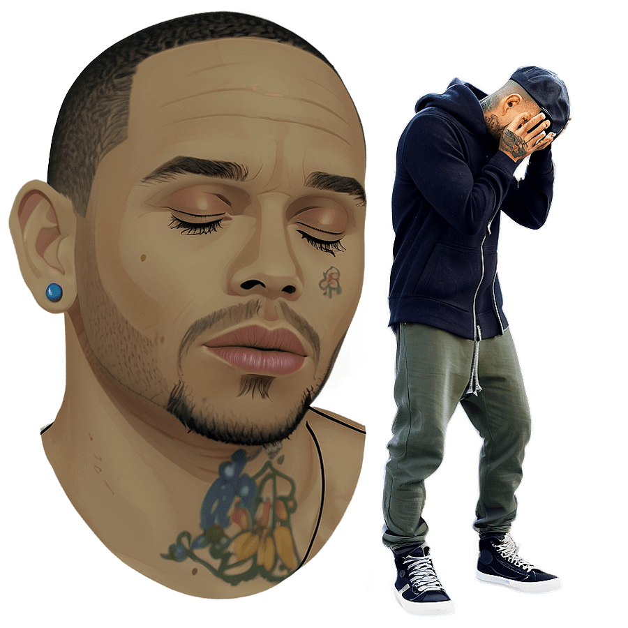 Chris Brown Emotional Performance PNG 75