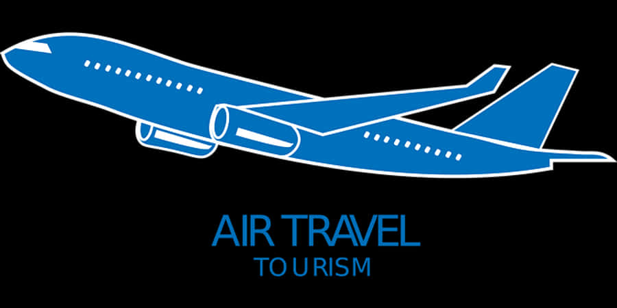 Blue Airplane Air Travel Tourism Graphic