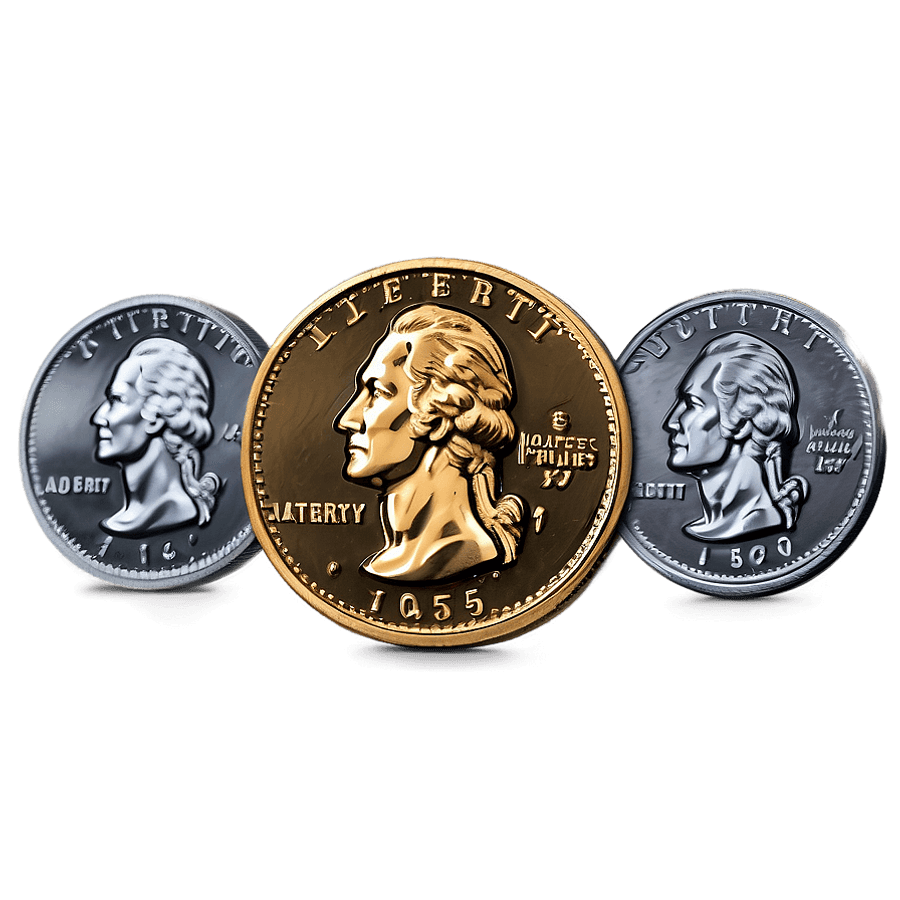 Quarter Coin Close-Up PNG 18