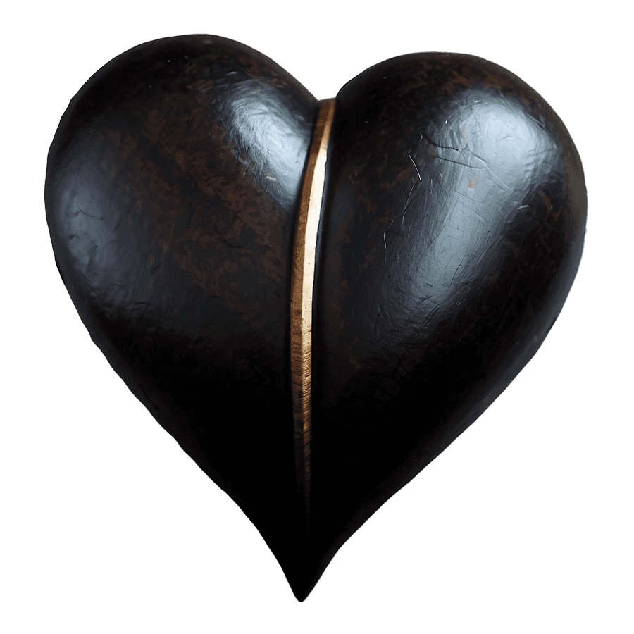 Ebony Heart Design PNG 59