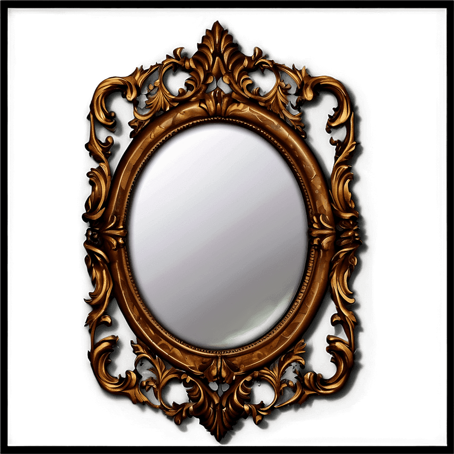 Ornate Frame Mirror PNG hnb