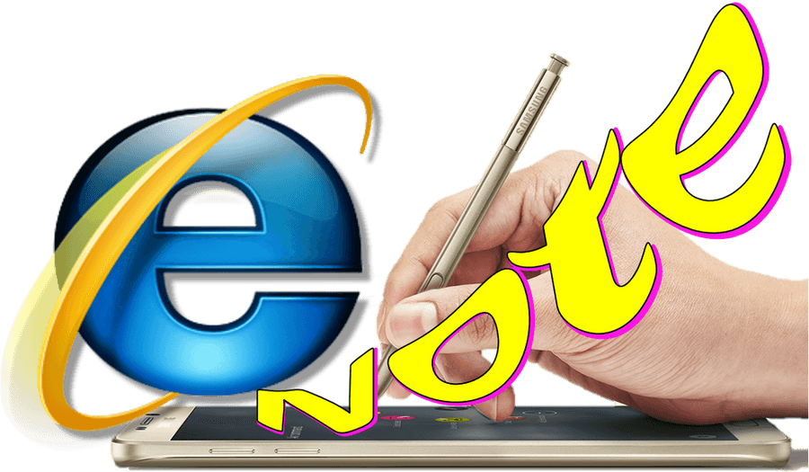 Internet Explorer Note Taking Concept