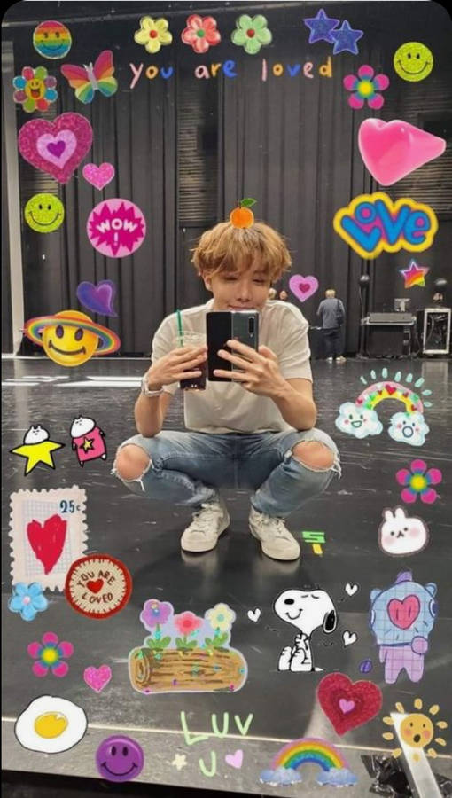 Download Jhope Cute Mirror Selfie Wallpaper | Wallpapers.com