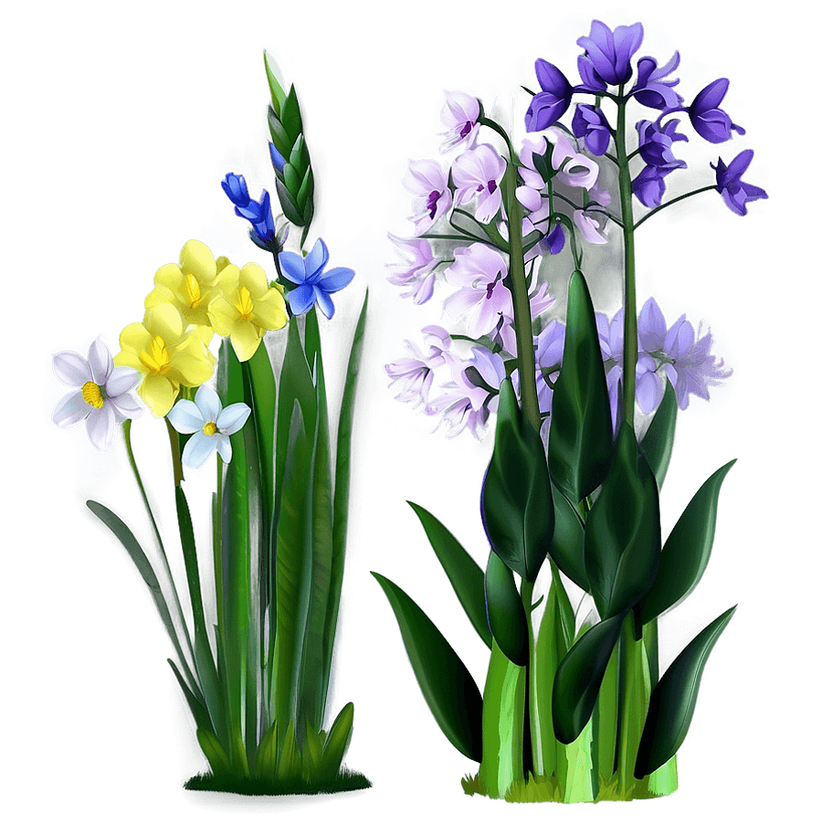 Lush Spring Flowers PNG all