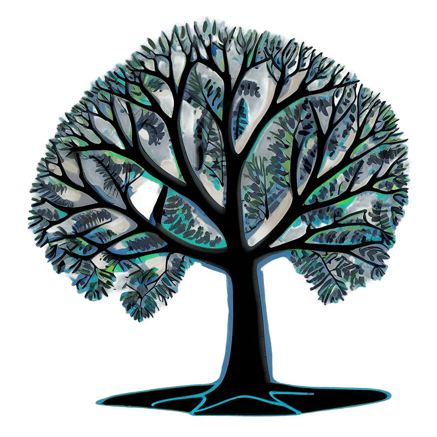 Black Trees Drawing PNG ldw34