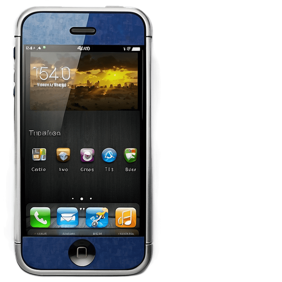 Blue iPhone With Accessories PNG 06242024