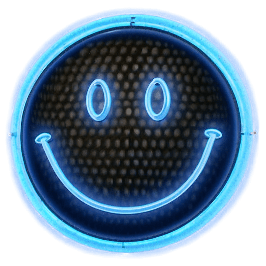 Glowing Smiley Face Neon PNG 05042024