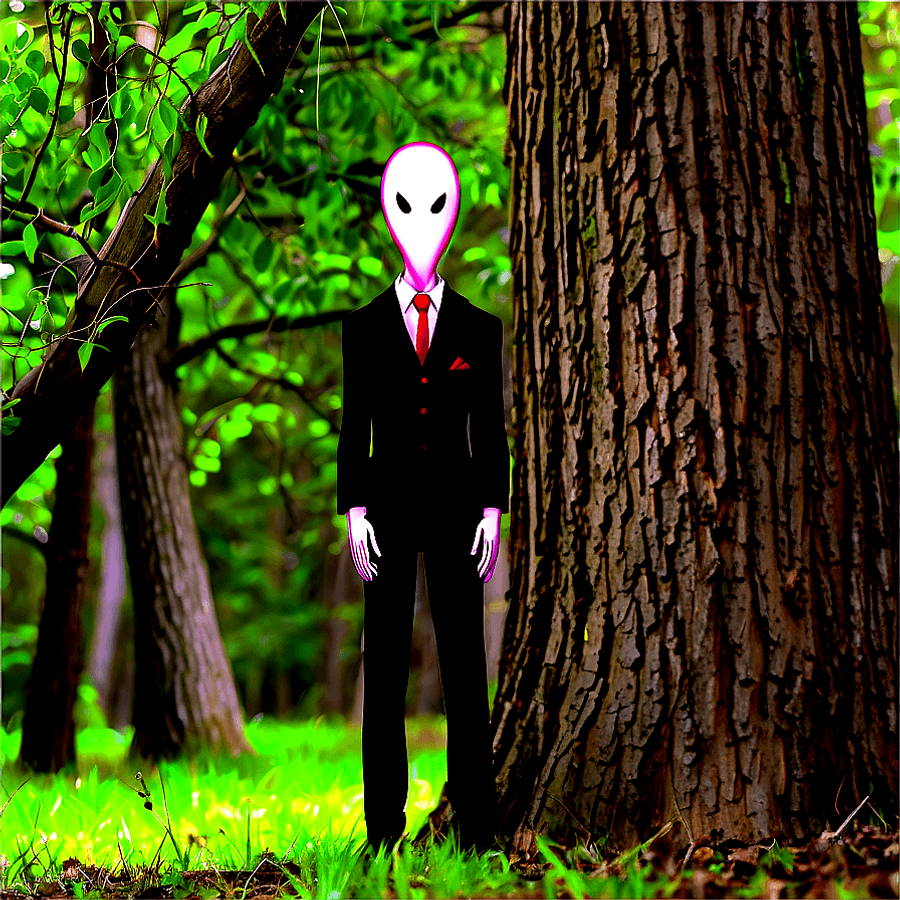 Slenderman Behind Trees PNG 55