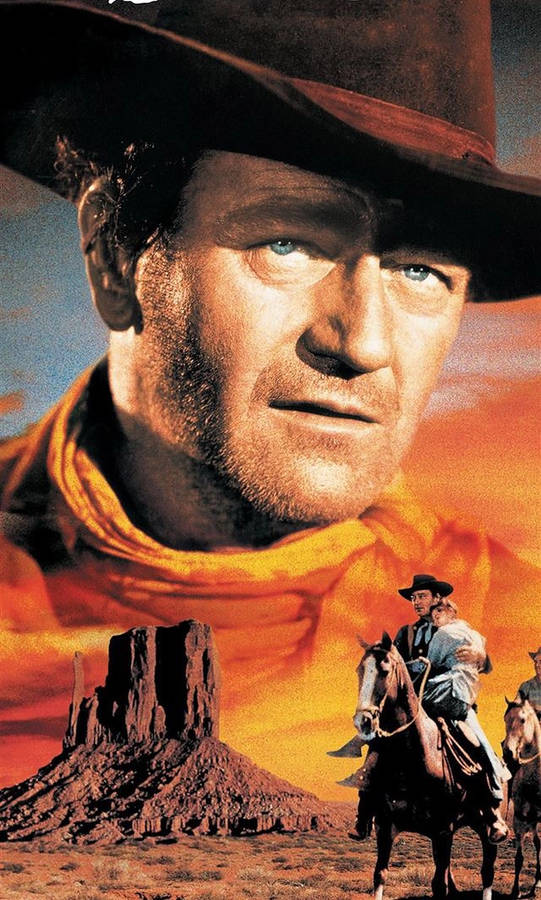 Download John Wayne With Cowboy Hat Wallpaper | Wallpapers.com