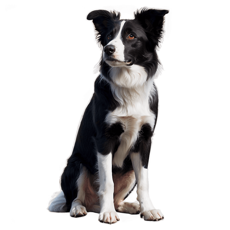 Sitting Border Collie PNG xaj