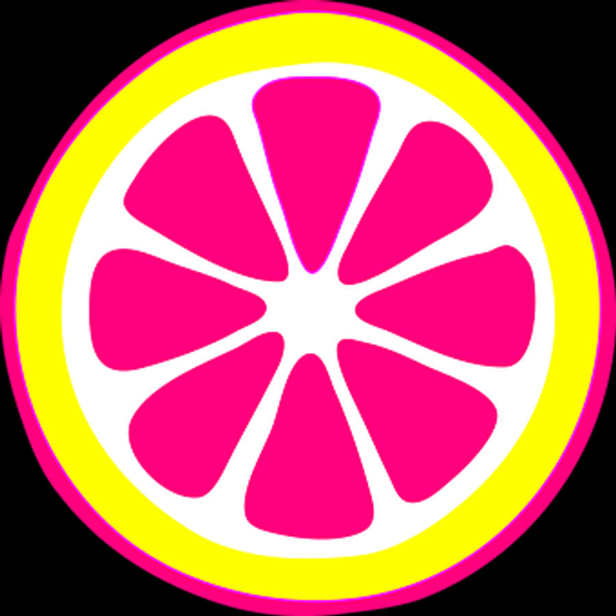 Neon Lemon Slice Graphic