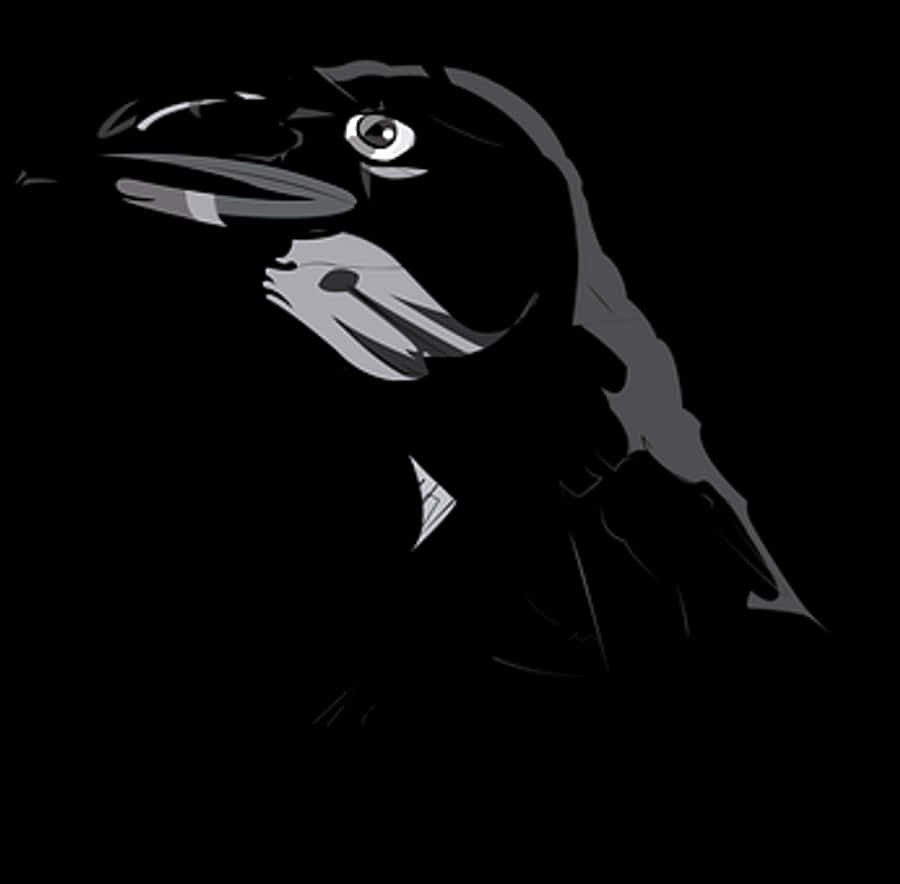 Stylized Black Crow Graphic
