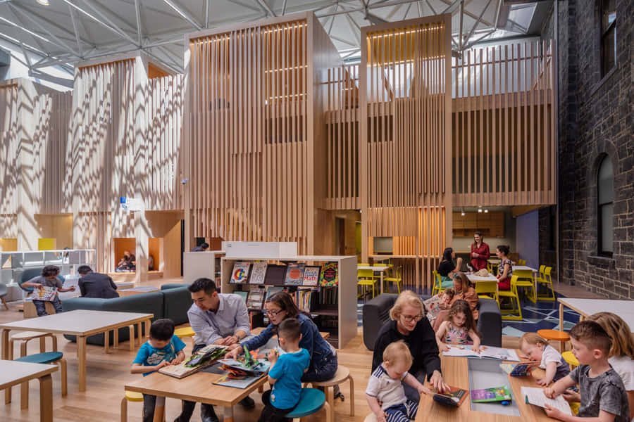 Área de Leitura Moderna da Biblioteca