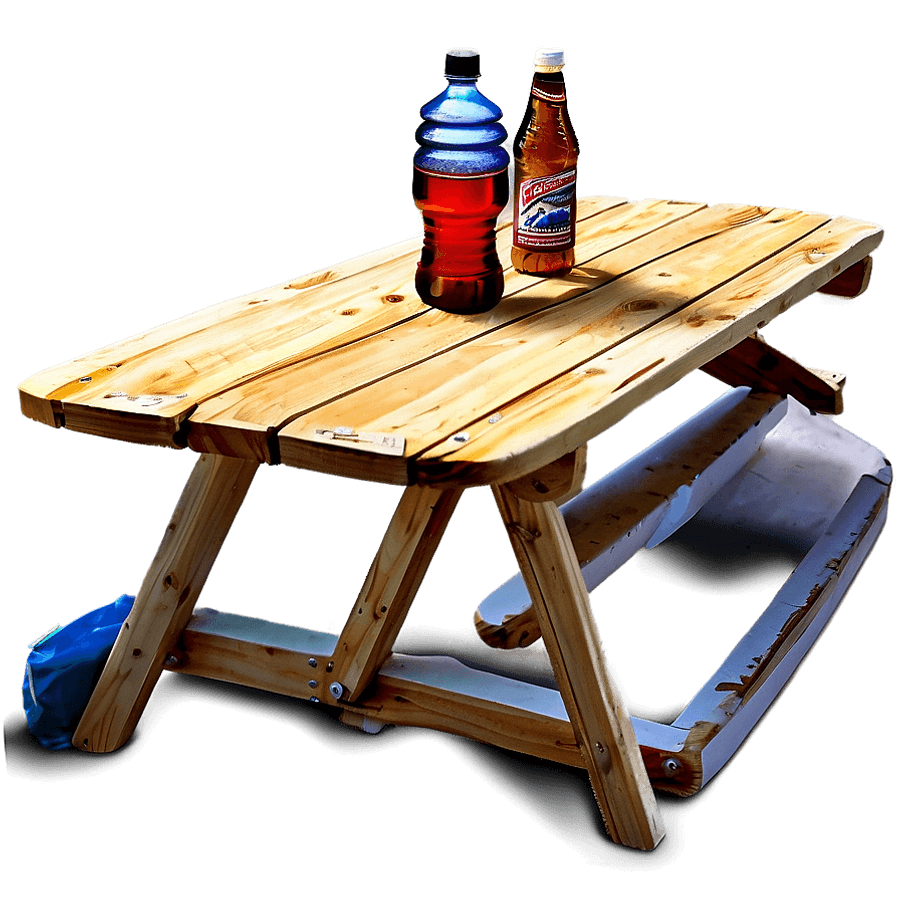Picnic Table with Cup Holders PNG fws