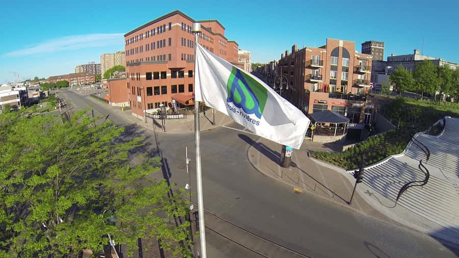 Trois Rivieres Stadtansicht mit Flagge