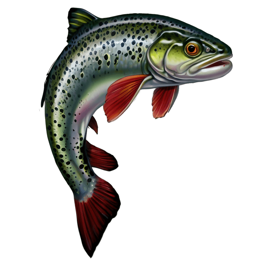 Cartoon Trout Character PNG 05242024