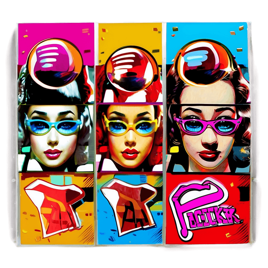 Retro Pop Art Mural PNG 06282024