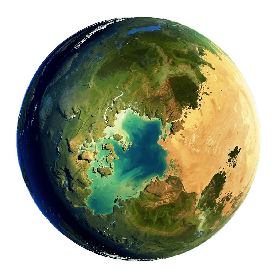 Planet with Lakes PNG 05032024