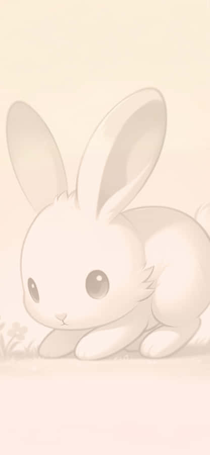 Ilustração de Coelho em Tons Suaves