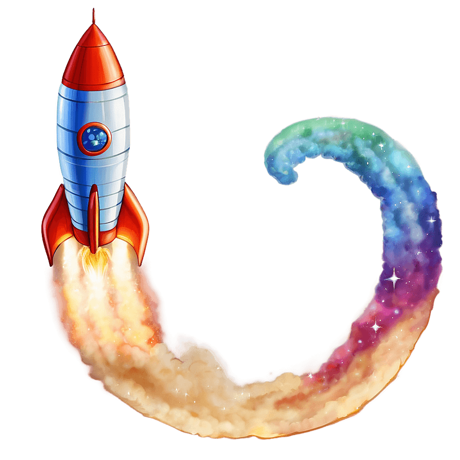 Rocket Ship in Galaxy PNG uyj