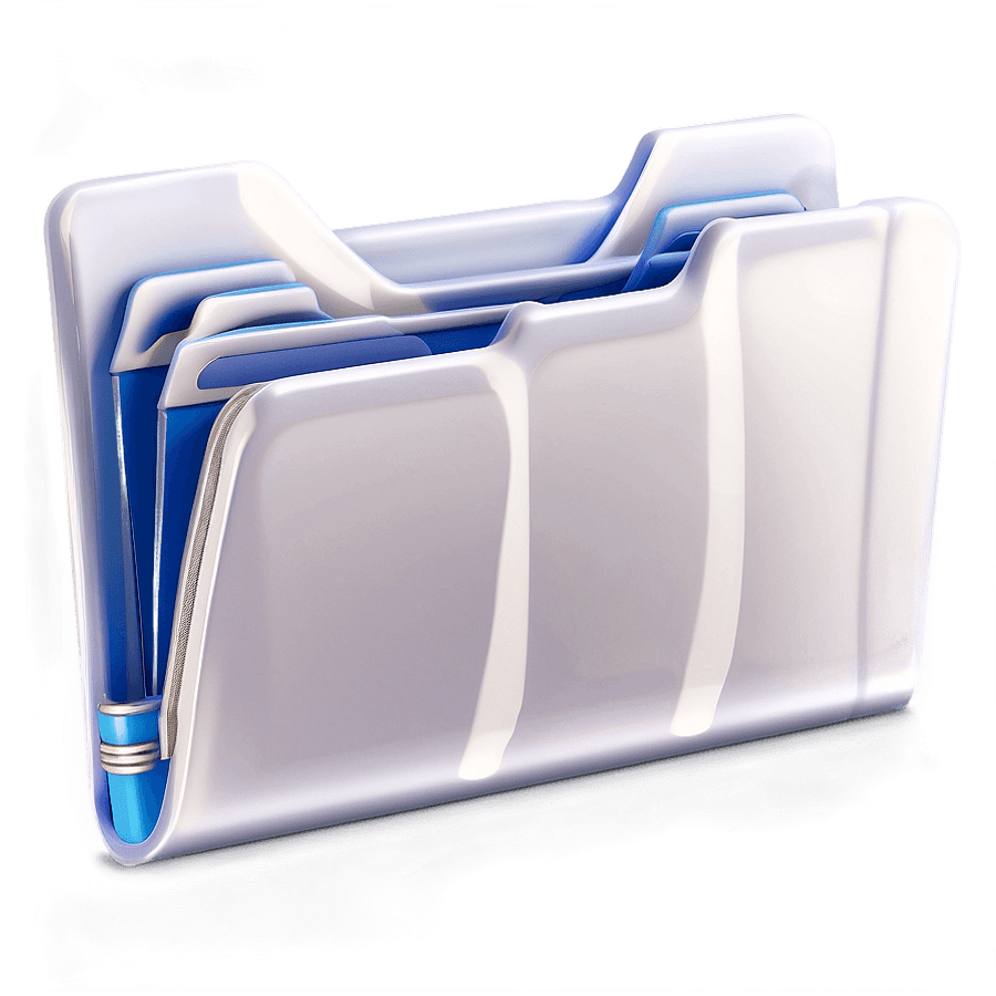 3D White Folder PNG qfg