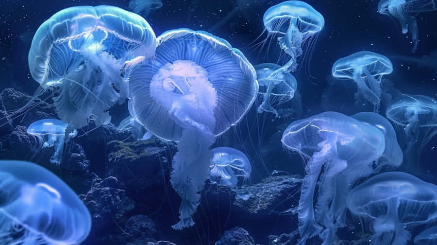Sciame di Meduse Luna Sott'acqua