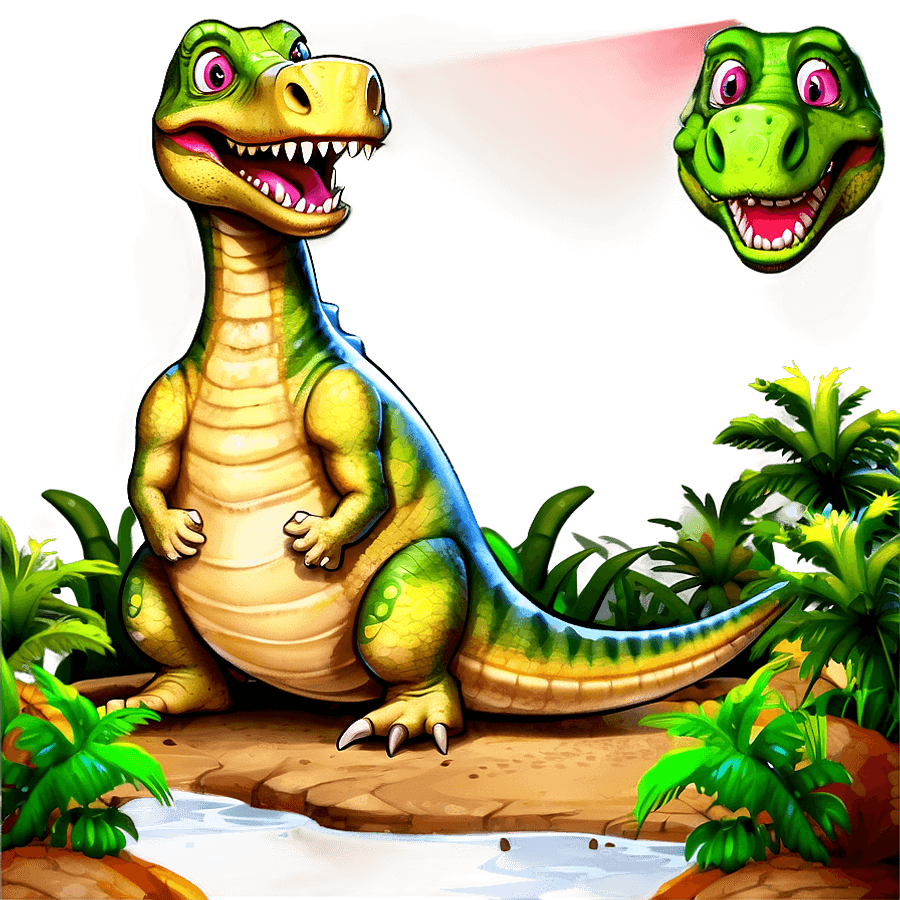 Cartoon Dinosaur Land PNG 43