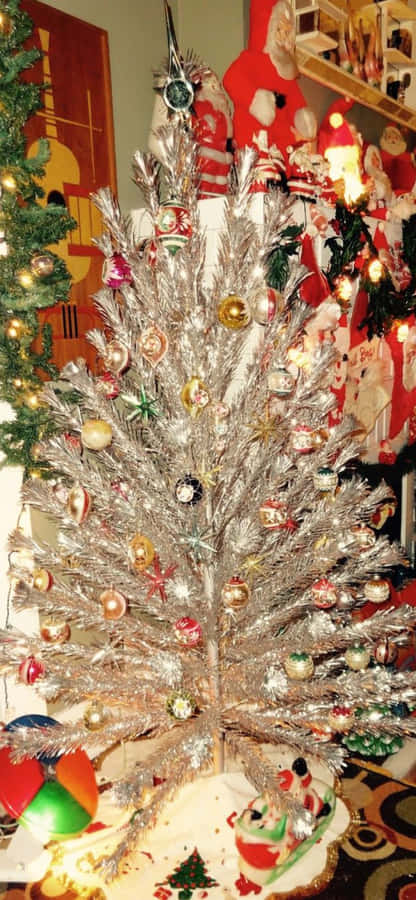 Decorações de Árvore de Natal Prata Vintage