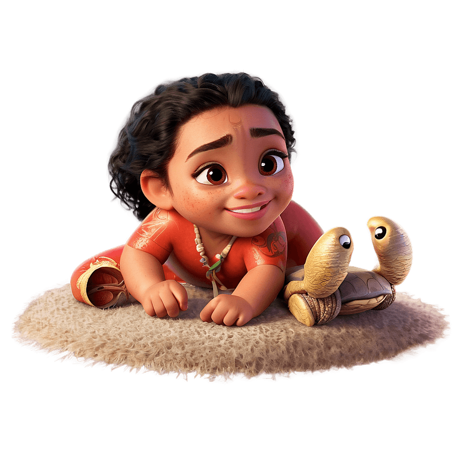Baby Moana with Crab PNG ybd81