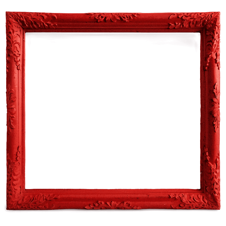 Simple Red Frame PNG orh16