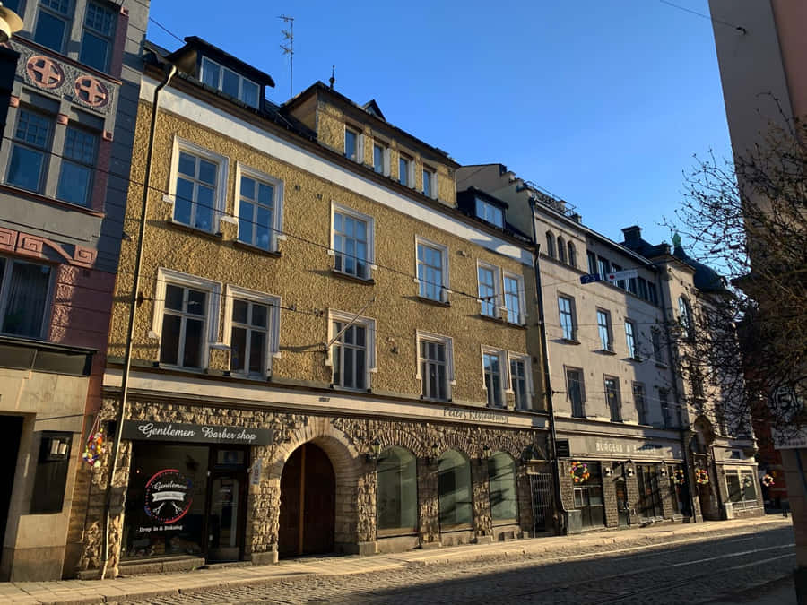 Die lebendige Stadt Norrköping bei Dämmerung