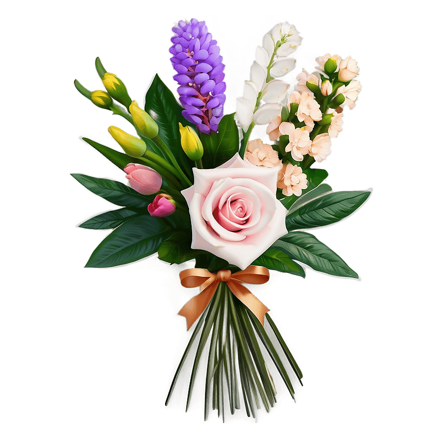 Aesthetic Flowers Bouquet PNG 3