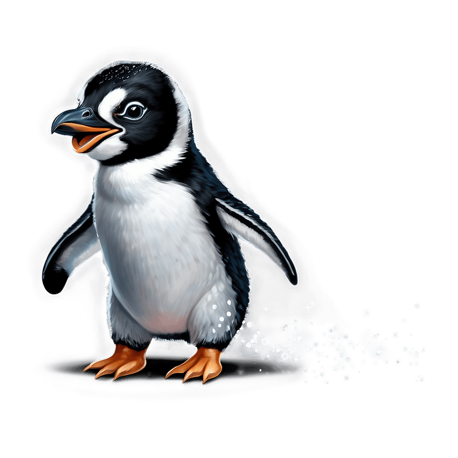 Sparkling Baby Penguin PNG omp
