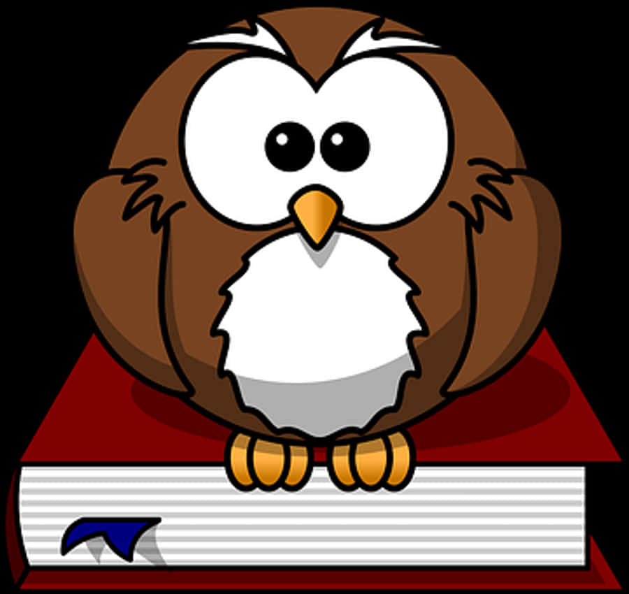 Cartoon Owl Reading Book