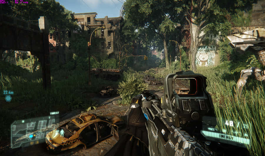 Crysis3 videospil i 2440x1440 opløsning.