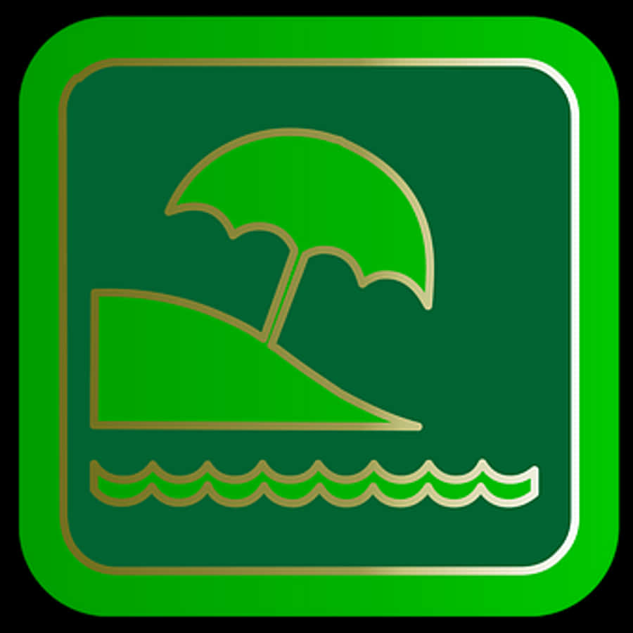 Beach Umbrellaand Waves Icon