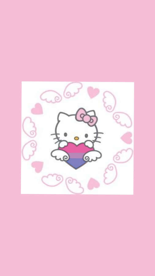 Pfp da Hello Kitty com Tema Bissexual