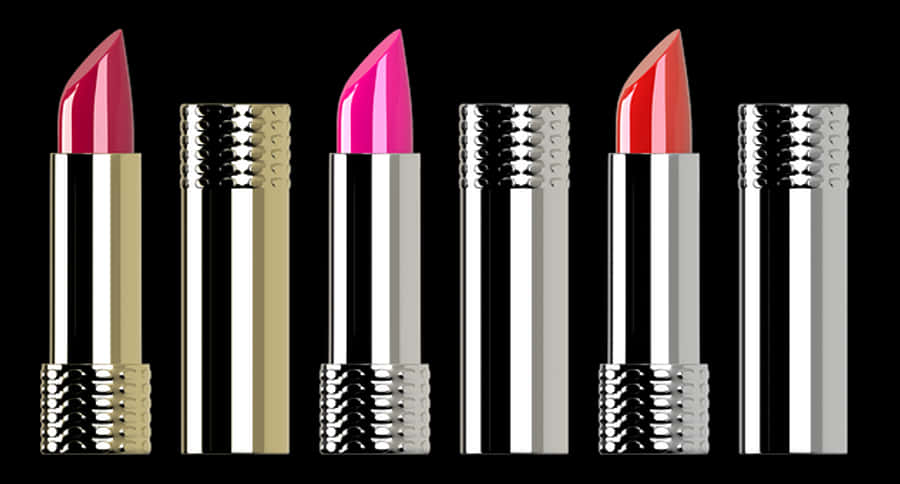 Varietyof Lipstickson Black Background