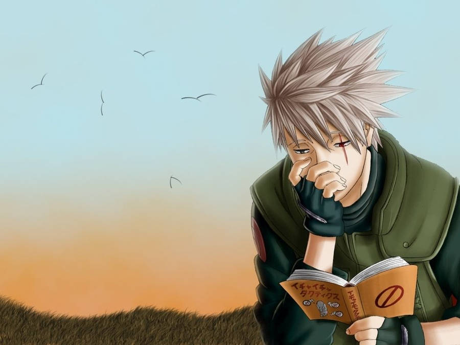 Download Kakashi Hatake Reading Wallpaper | Wallpapers.com