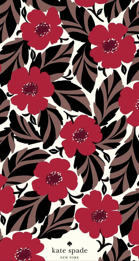 Download Kate Spade With Red Flowers Wallpaper Wallpapers Com