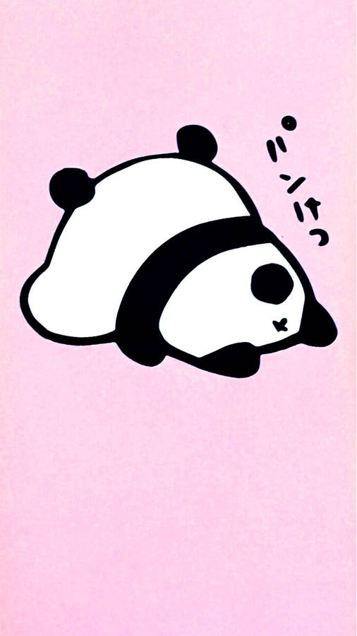 Download Kawaii Pink Panda Sleeping Wallpaper | Wallpapers.com