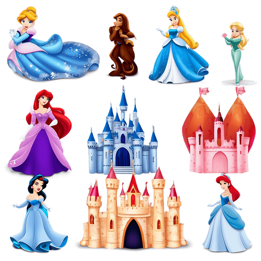 Disney Princesses Fairytale Scenes PNG 44