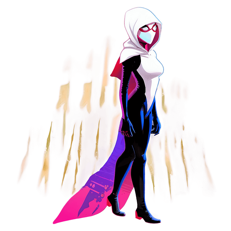 Spider Gwen Stylized Illustration PNG 05062024