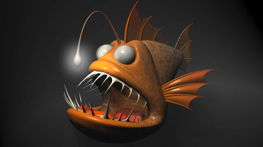 Illustrazione di Pesce Pescatore Cartone Animato
